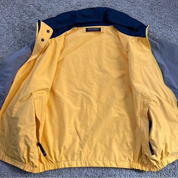 🔴Nautica Reversible Jacket Size Medium Gray And Yellow Wu-Tang